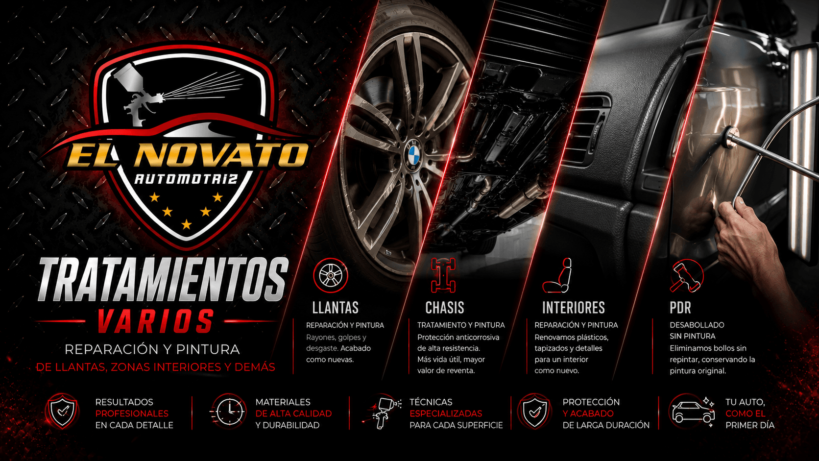 Tratamientos Varios - Reparación y pintura de llantas, zonas interiores y demás